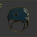 Blue Ventilated Sports Safety Helmet With White Graphic Design For Skateboarding And Cycling