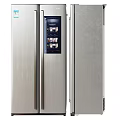 Modern Stainless Steel Refrigerator Freezer With Double Door And Digital Display Design