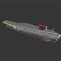 Advanced Naval Aircraft Carrier With Extended Flight Deck And Command Tower Structure