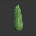 Fresh Green Striped Zucchini Vegetable On Dark Background With Smooth Skin
