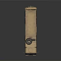 Khaki Military Truck with Six Wheels Open Cargo Bed and Spare Tire on Roof