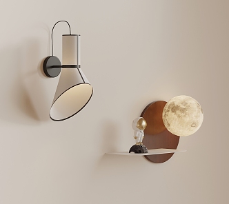 French Cream Wall Lamp 3d model