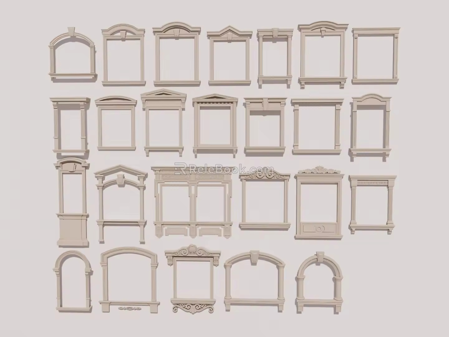 European component French component European window frame French window frame 3d model