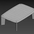 Modern Coffee Table With Unique Textured Surface And Square Legs Design 3d model