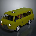 minibus minivan driverless bus school bus van box car 3d model