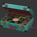 Modern record player Black record player 3d model