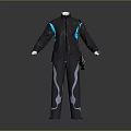 Gray Blue Paneled Jacket Pants Set with Stand Collar Blue Stripes Black Crossbody Bag