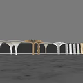 Cylindrical special-shaped column modeling decorative column 3d model