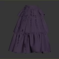 Man Wearing Purple Tiered Ruffled Cake Skirt With Flowy Layers