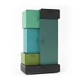 Modern Multi Colored Stacked Cube Storage Cabinet Shelf For Home Organization