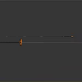 Traditional Japanese Katana With Black And Orange Handle And Long Sharp Blade On Smooth Surface