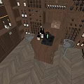 Luxurious Wine Cellar Interior With Wooden Racks Bar Counter Chandelier And Wine Bottles