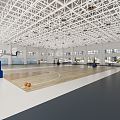 modern basketball hall basketball court 3d model