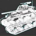Military Tank With Green Camouflage Paint Cannon Barrel Tracks And Star Insignia
