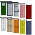 Modern Barn Door Solid Wood Sliding Door 3d model