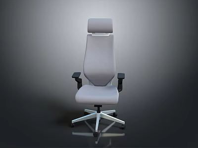 Modern Office Chair With High Backrest Black Armrests And Silver Five Star Base 3d model