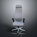 Modern Office Chair With High Backrest Black Armrests And Silver Five Star Base
