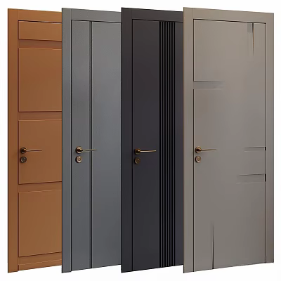 Hinged Doors In Multiple Colors With Modern Design For Home Interior Decoration 3d model