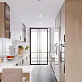 Modern Kitchen Interior Design With Wooden Cabinets Marble Countertop And Open Layout Natural Light