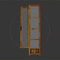 Modern Open Wooden Cabinet With Glass Doors Storage Shelves And Drawers