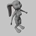 Cartoon Style Game Movie Character With Large Ears White Tank Top And Blue Shorts