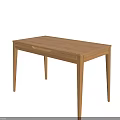 Simple Wooden Desk With Single Drawer And Slim Leg Design For Home Office