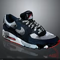 Nike Air Max 90 Sneakers With Navy White Gray And Red Color Design