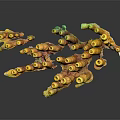 Vibrant Clustered Yellow Orange Aquatic Animals Coral Polyps Underwater Colony Structure