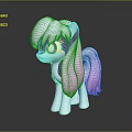 Cute Animated Pony Character With White Pink Mane And Blue Eyes