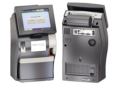 ABL80 FLEX Medical Device With Display Screen Rear Ports And Testing Analyzer Function 3d model