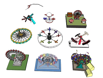 Modern amusement equipment large playground facilities 3d model