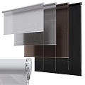 Modern Textured Roller Blinds In Grey Brown Black Fabric For Stylish Interior Design