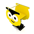 Yellow Playground Equipment with Cartoon Smiling Face and Black Details for Kids Outdoor Play