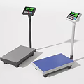 Public Facility Electronic Scales With Digital Display Control Panel And Black Blue Platform Bases 3d model