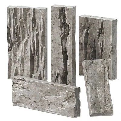 Textured Stone Background Wall Panels With Natural Design For Modern Home Interior 3d model