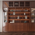 New Chinese-style Finished Bookcase 3d model