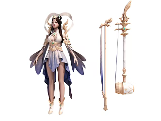 Modern game character Three Kingdoms 3d model