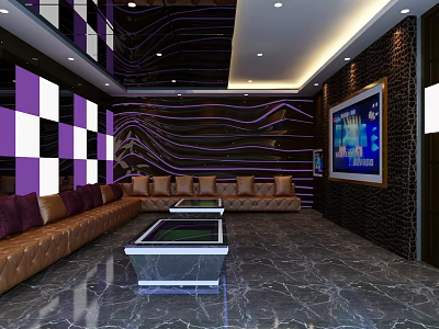 Modern KTV large private room 3d model