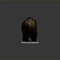 Realistic Brown Bear Model Standing On Red Base Display Platform
