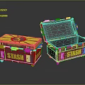 Durable Red and Yellow Storage Boxes with STASH Design for Organizing Items