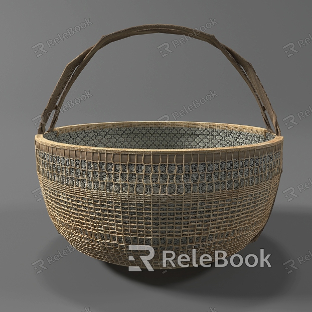 Bamboo weaving basket hand basket bamboo weaving model