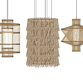 Modern Geometric And Woven Pendant Lights With Natural Wood Texture And Unique Shapes