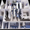 Commercial Kitchen Interior With Stainless Steel Worktables Range Hoods And Appliances