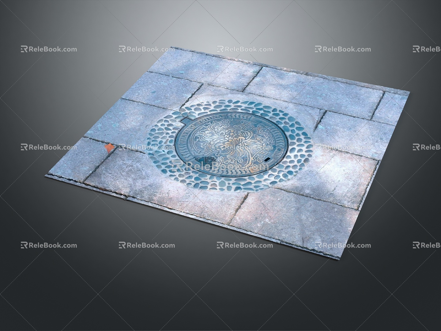 Modern manhole cover sewer cover road facilities 3d model