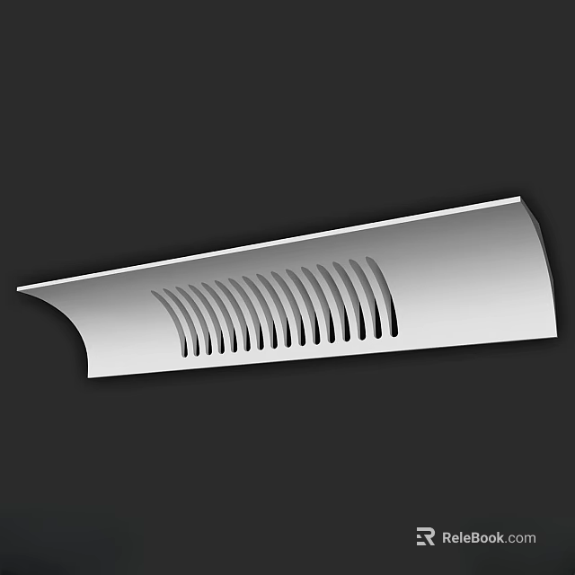 Modern White Curved Corner Line Design With Longitudinal Slots And Smooth Surface 3d model 
