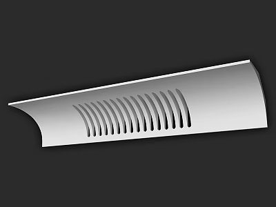 Modern White Curved Corner Line Design With Longitudinal Slots And Smooth Surface 3d model