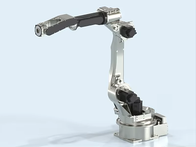 Advanced Industrial Robotic Arm With Mechanical Joints And Black And Silver Finish For Automation 3d model
