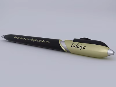 Black Dilinya Pen With Gold Accents Smooth Writing Comfortable Grip Design for Daily Use 3d model