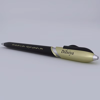 Black Dilinya Pen With Gold Accents Smooth Writing Comfortable Grip Design for Daily Use 3d model