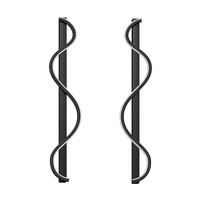 Black Spiral Design Wall Lamps Symmetric Modern Minimalist Decorative Lighting Fixtures 3d model